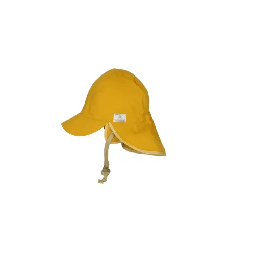 Pickapooh Tom Baby Sun Hat – Organic Cotton UV 80 Hat with Neck Flap – Lovely Margarethe - 3M-5.5M - Yellow