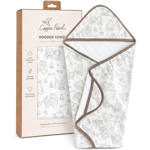 Copper Pearl Hooded Bath Towels Premium Knit/Terry Cloth Baby Towels with Hood, Pockets, and Cool Designs - Great to Gift and Make Bath Time Fun - Baby Bath Towel, Gage
