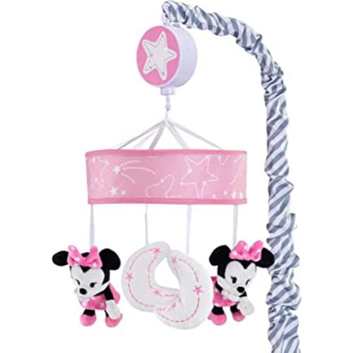Lambs & Ivy Disney Baby Minnie Mouse Musical Crib Mobile, Pink/Gray