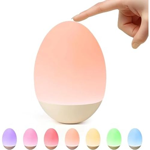 Egg Night Light for Nursery: Rechargeable Baby Touch Lamp