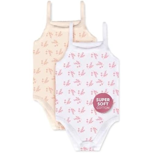 Feathers Leafy Style Tank Top Bodysuits Baby Girl Undershirts – Super Soft One-Piece for Toddler (2 Pack)