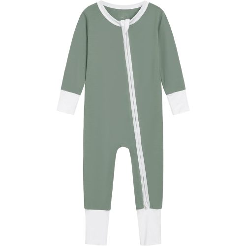 BambooBud Baby Zippered Rompers Newborn Pajamas Sleepers Long Sleeve Jumpsuits Infant Zipper Romper-Viscose from Bamboo