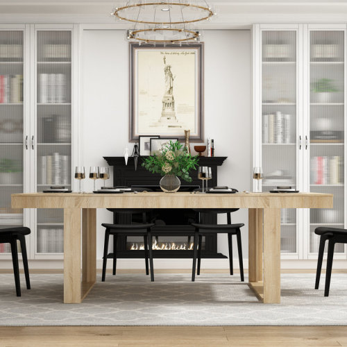 Latitude Run® Rectangular Wood Grain Dining Table & Reviews | Wayfair