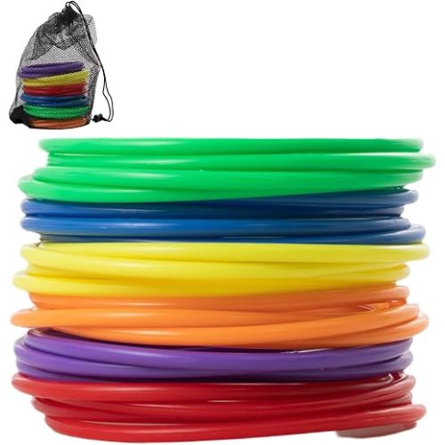 24 Pcs Plastic Ring Toss Game for Kids Toss Rings for Speed Agility