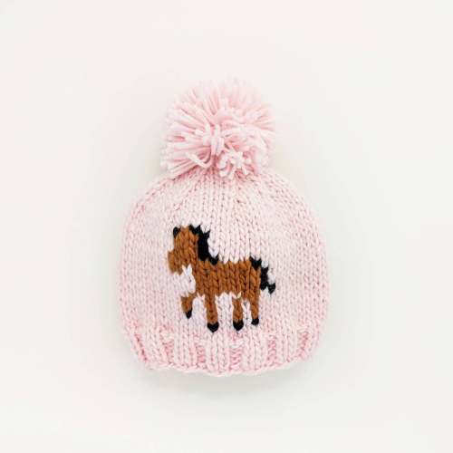 pony handknit beanie (pink)