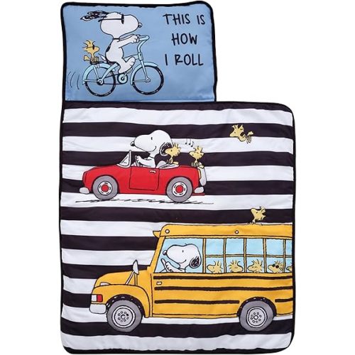 Bedtime Originals Snoopy & Woodstock Peanuts Transportation Toddler Nap Mat
