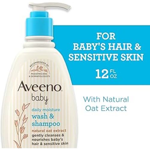 Amazon.com: Aveeno Baby 2-in-1 Baby Bath Wash & Hair Shampoo, Tear- & Paraben-Free for Hair & Sensitive Skin, Lightly Scented, 12 fl. oz : Baby