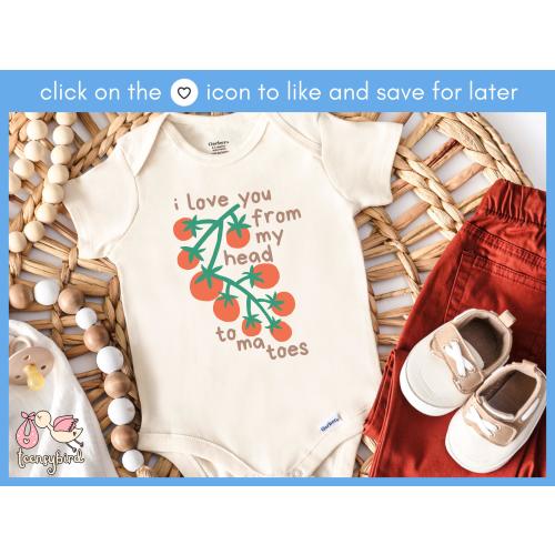 Cute Tomatoes Onesie®, I Love You From My Head Tomatoes Baby Bodysuit, Cute Tomato Baby Shower Gift for Newborn, Fruit Vegetable Baby Romper
