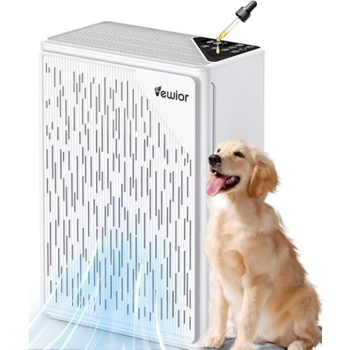 Air Purifiers for Home Large Room up to 2535ft², VEWIOR H13 True HEPA Air Cleaner for Bedroom with PM2.5 Display Auto Air Quality Sensor, Fragrance Diffuser for Wildfire Smoke Pet Hair Dust