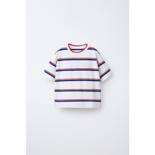 STRIPED T-SHIRT - Blue | ZARA United States
