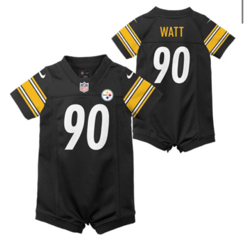 Pittsburgh Steelers TJ Watt Baby Romper BLACK Nike Football Jersey - 133401589