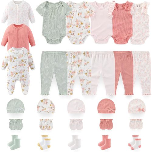 Unisex Baby Clothes 28Pcs Cotton Layette Gift Set and Accessories