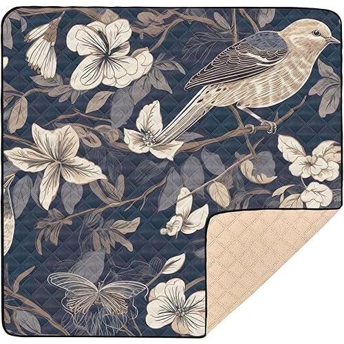 SPRIPORT Sparrow Baby Play Mat for Floor 50" x 50" Crawling Mat Activity Playmats with Anti- Slip Bottom Baby Padded Floor Mat for Babies Toddlers Infants Indoor Outdoor