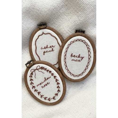 Hand Embroidered Baby Announcement Ornament: Personalized Keepsake