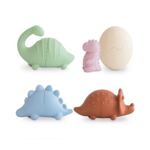 Mushie Dino Mold Free Bath Play Set - 4 Pack