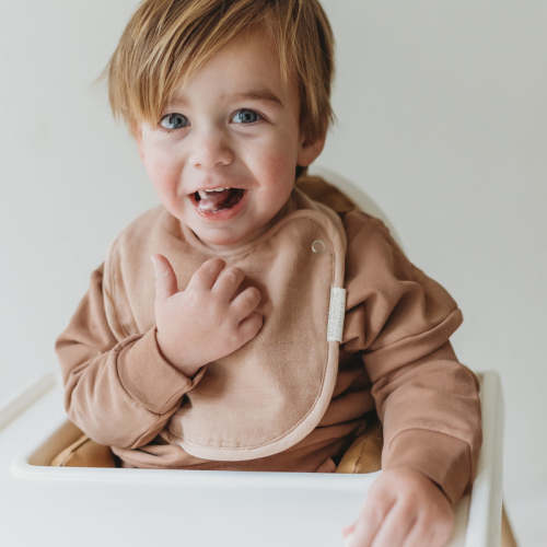 Organic Baby Bibs Muslin - Blush Oat & Pecan