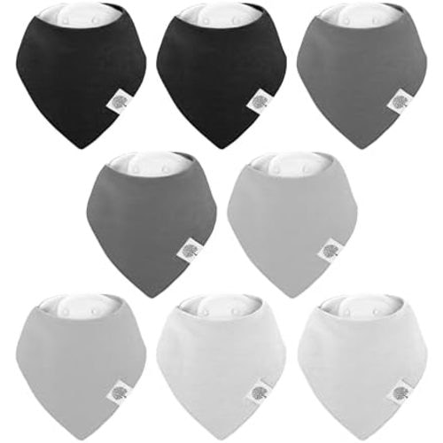 Parker Baby Bandana Drool Bibs 8 Pack Baby Bibs for Boys, Girls, Unisex - Soft & Stylish Teething Bibs for Babies