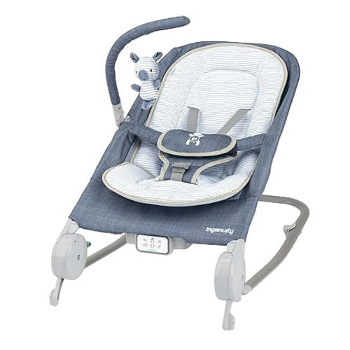 Ingenuity Happy Belly Rock-to-Bounce Massage Seat, Chambray
