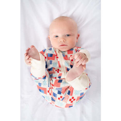 Patriotic Patchwork Baby Ribbed Cotton Zippy – American Farm Company