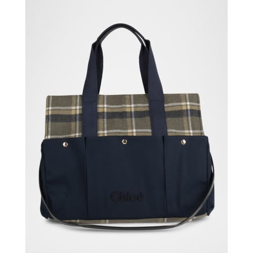 Changing Bag with Leather Trim