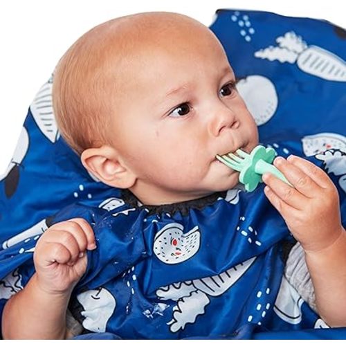 grabease Allover Waterproof Bib for Self-Feeding Infants and Toddlers, Machine Washable, Ages 6-24 Months