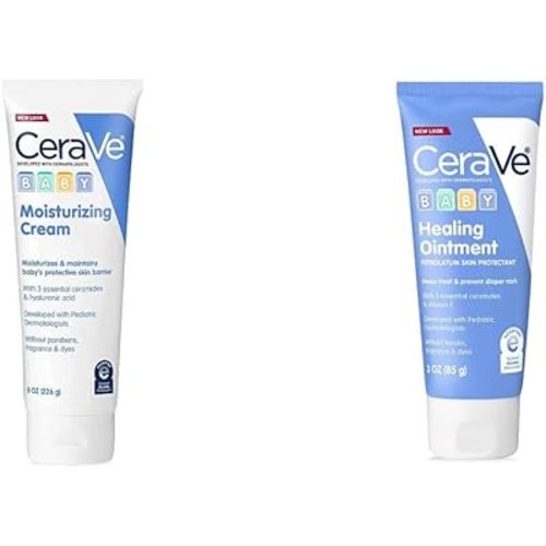 CeraVe Baby Moisturizing Cream + Healing Ointment Bundle | Gentle Skincare