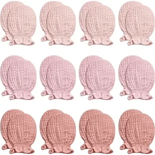 Pro Goleem Muslin Baby Mittens for Newborn, 100% Cotton No Scratch Soft Breathable Gloves for Boys and Girls 0-6 months