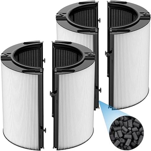 2 Pack Combi 360°Glass HEPA+Activated Carbon Filter For Dyson TP09 TP07 TP06 TP04 TP10 TP7A HP04 HP06 HP07 HP09 HP10 HP4A HP7A PH01 PH02 PH03 PH04 PH3A DP04 Air Purifier, #965432-01