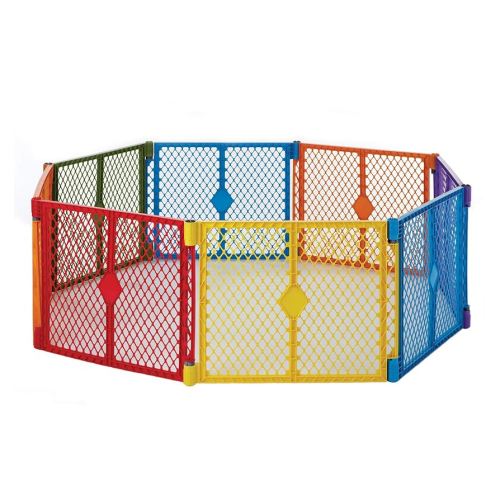 Toddleroo by North States - Superyard Colorplay Baby Play Yard: Freestanding 8 Panel Baby Playpen - Indoor or Outdoor Use - Made in USA - Encloses Up to 34.4 Square Feet - 26 Inches Tall - Colorplay