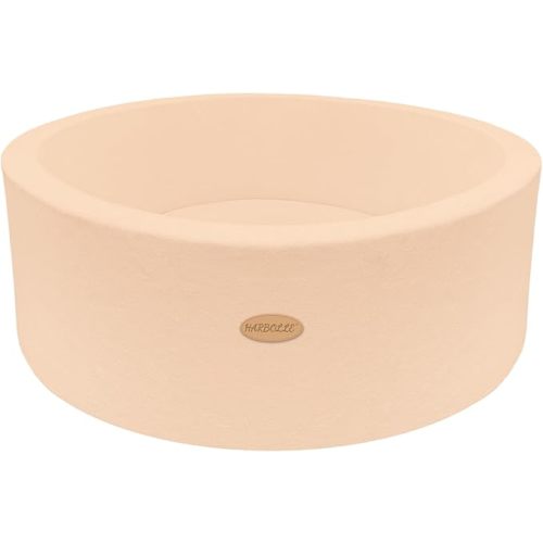 HARBOLLE 35.4" Soft Fleece Ball Pit & Playpen for Toddlers & Babies, Indoor/Outdoor Kids Foam Play Center, for Boys & Girls, Beige