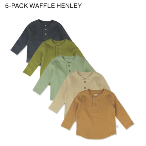 5-Pack Waffle Henley | Honest Baby Clothing