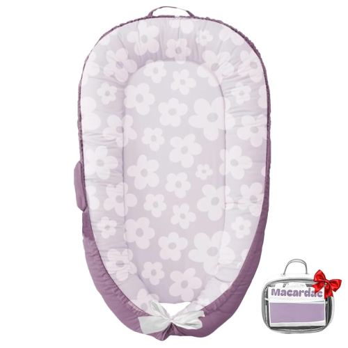 Baby Nest for Newborn – 100% Cotton, Safe, Breathable & Soft (0-24 Months), Portable Infant Pillow, Baby Pillow (Pink Flower)