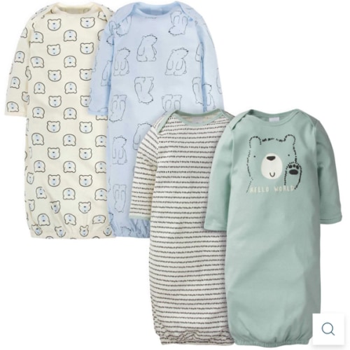 4-Pack Baby Boys Bear Gowns – Gerber Childrenswear