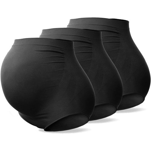 SUNNYBUY Women's Maternity High Waist Underwear Pregnancy Seamless Soft Hipster Panties Over Bump
