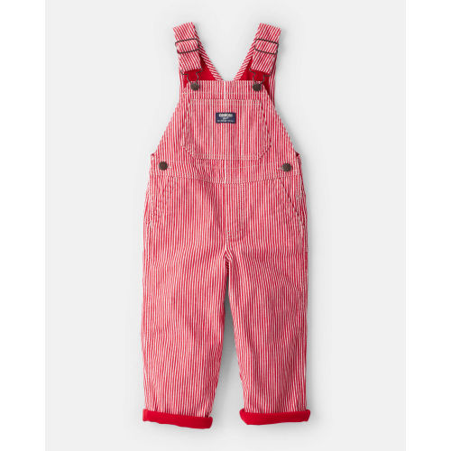 Toddler Hickory Stripe Overalls - Red/Ivory - OshKosh B'gosh | Carter's