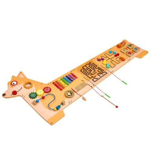 VEVOR Puppy Activity Wall Busy Board Panels, 12 Activities, Montessori Sensory Wall Toy for Kids 3-12 Years, Orange