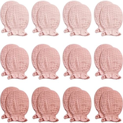 Pro Goleem Muslin Baby Mittens for Newborn, 100% Cotton No Scratch Soft Breathable Gloves for Boys and Girls 0-6 months