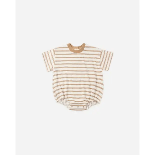 Relaxed Bubble Romper - Fawn Stripe / Rylee + Cru