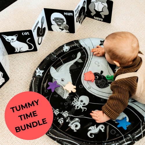 Tummy Time High Contrast Sensory Bundle – Young Wonderer Black and White Baby Boutique