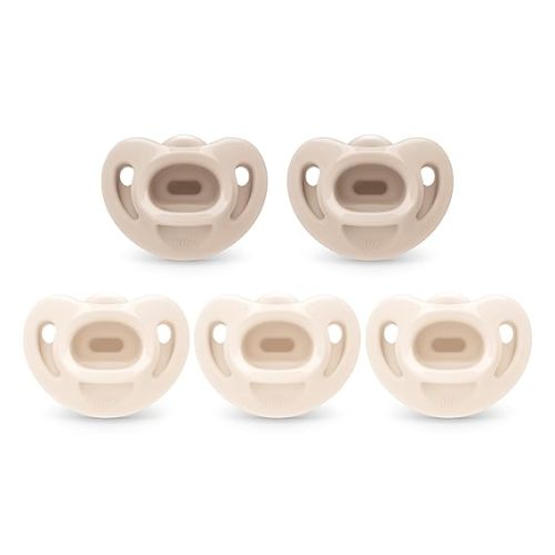 NUK 100% Silicone Comfy Orthodontic Pacifiers, 0-6 Months, Pink Fashion, Timeless Collection, 5 Count