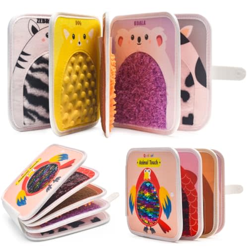 Cute Animal Touch Book Textured Sensory Toys for Autistic Children Disorder Fun Toys Autism Sensory Mats Tiles Products Tactile for Learning, Stimulation & Play