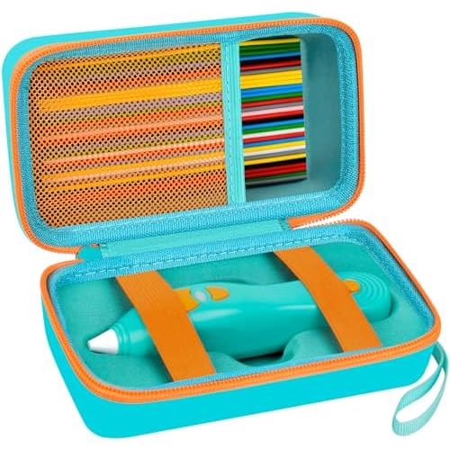 ANKHOH Case Compatible with 3Doodler Start+ Essentials(2023,2024) for 3D Pen Set for Kids, Storage Organizer Holder for Printing Filament Refill and USB Charger (Box Only) (Green)