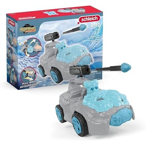 Schleich Eldrador Creatures - 7" Ice CrashMobile with Mini Creature Playset - Pull-Back Action, Shooting Toy Car for Boys and Girls - Cool, Blue Fantasy Action Figure for Kids Age 7+