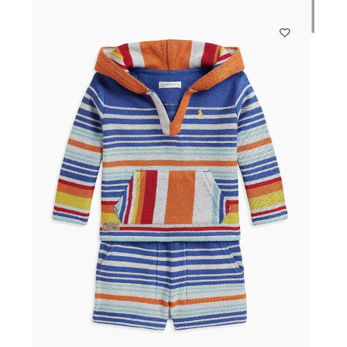 Polo Ralph Lauren Baby Boy's Striped Cotton Terry Hoodie & Shorts Set | Saks Fifth Avenue
