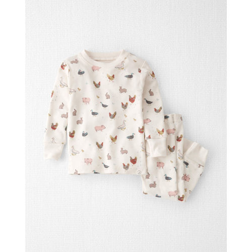 Baby Organic Cotton Pajamas in Farm Friends Print - Little Planet - Carter's - Size 6m