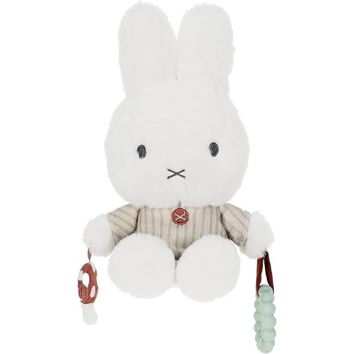 Kids Preferred Miffy Baby Ragdoll Activity Toy - Super Soft Fabric, Teether Ring, Crinkle & Rattle, On-The-Go Clip, Ages 0 Months and up, 10 inches