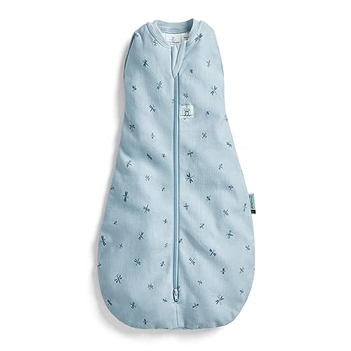 ergoPouch Cocoon Swaddle Sack 0.2 TOG - Baby Sleep Sack, Gentle Snug Fit Helps Calm Startle Reflex, Ideal for Arms In/Out Sleeping, Soft Breathable Fabric for Better Sleep (6-12 Months, Dragonflies)
