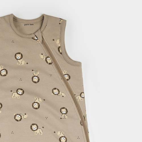 Little Lion Print on Sand Interlock Sleep Bag