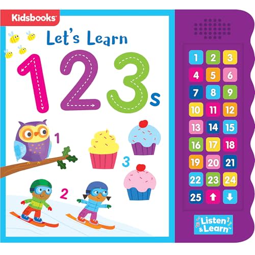 Let’s Learn 123s – Interactive Toddler Counting Sound Book with 27 Buttons | Tracing, Number Recognition, Children's Board Book | Learn Numbers 1-25 | Fun Early Learning Activities for Boys & Girls