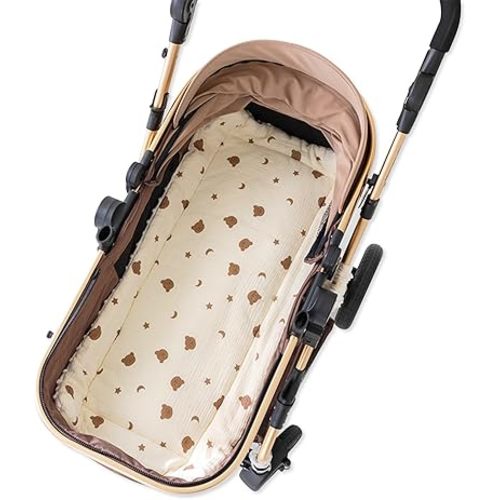 SONARIN Warm Baby Stroller Seat Liner,Soft Thick Pushchair Seat Liner Baby Stroller Cushion Seat Insert Pad Universal for Pushchair Pram Buggy Car Seat High Chair(Star Bear)
